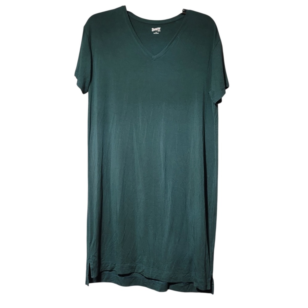 Duluth Trading‎ Co Womens Green Tencel Modal V-Neck Short Sleeve T-Shirt Dress S